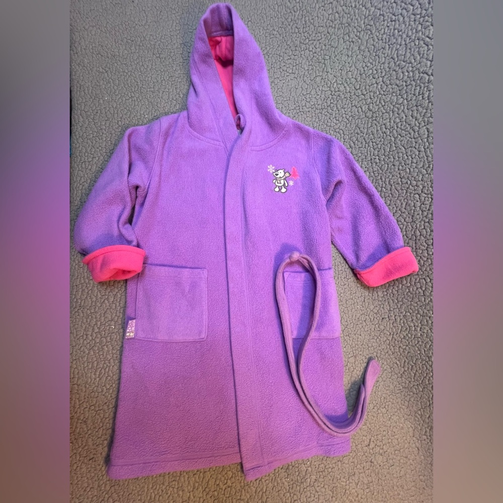 The Children’s Place Fleece Robe Girls Size Small 5/6 Purple Long Sleeve